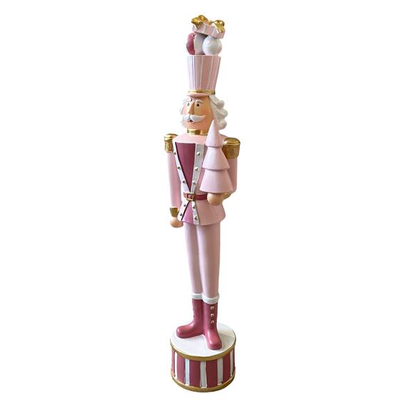 Balsam & Fir PINK GOLD NUTCRACKER Soldier Figurine 18in Christmas Holiday NEW - Picture 13 of 16